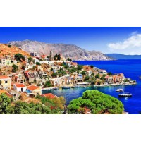 Алмазна мозаїка на підрамнику Місто біля моря 40×50 см 71229_BGLE