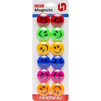 Магніти для дошки Смайлик D3 см 12 шт