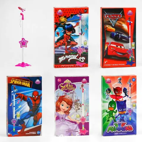 Мікрофон, з музичними та світловими ефектами, підключення до телефона (В асортименті)