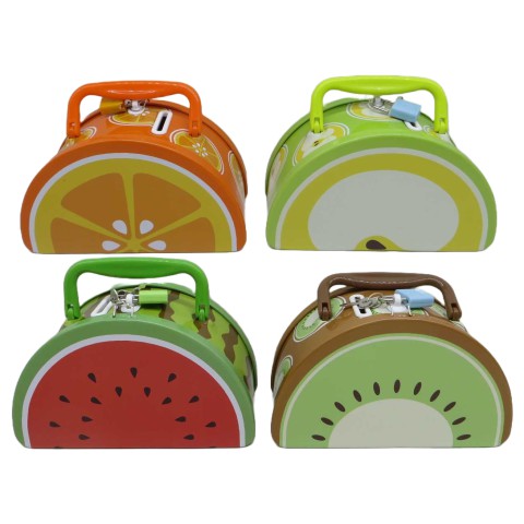 Скарбничка металева Фрукти, 16x9.2 см, S-157 (В асортименті)