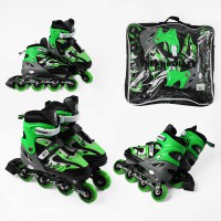 Роликові ковзани Best Roller, розмір 38-42, PU колеса, зелений, 76903-L