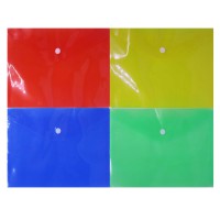 Папка-кнопка А5, 16 мкм, матова, 17x24 см, 4 кольори, 4 шт. в упаковці
