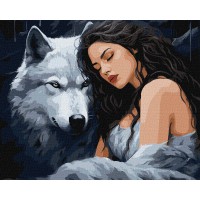 Картина за номерами Під захистом вовка 40×50 см КНО8379