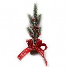 Новогод. декор. светящ. украш. "Елочная ветка" 28см ОРР 1шт/этик