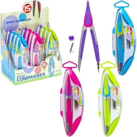 Циркуль із грифелями, 16x6 см, 201 (В асортименті)