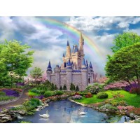 Алмазна мозаїка на підрамнику Казковий замок 40×50 см 71397_BGLE