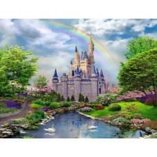Алмазна мозаїка за номерами 40*50 "Казковий замок" карт уп. (полотно на рамі)