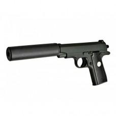 Страйкбольний пістолет Browning mini з глушником, Вальтер метал чорний, вага 415 г G2A