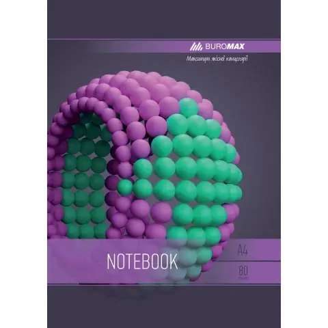 Зошит для нотаток BUROMAX, А4, 80 арк., клітинка, спіраль, BM.24452101-07