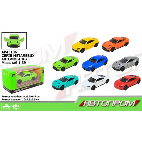 Металева автомодель Автопром 1:39, відкриваються двері (В асортименті) AP43106