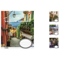 Зошити учнівські 60 аркушів лінія. YES Tuscan villages, зошит дя записів 10 шт. в упаковці