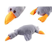 М’яка іграшка Гусак, подушка обіймашка, сірий, 75 см