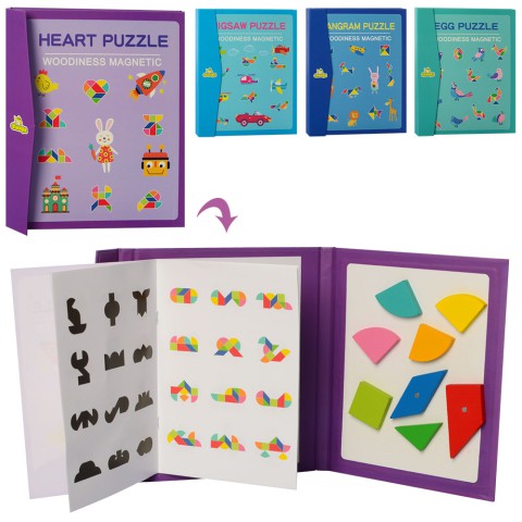 Дерев’яна іграшка Пазли на магнітній дошці, MD2559 (В асортименті)