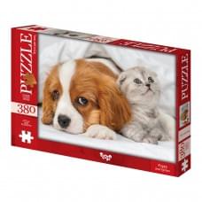 Пазли 380 елементів, серія 6 Puppy and Kitten DANKO TOYS C380-06-01