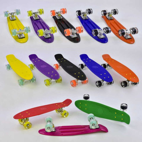 Скейт пенні борд Best Board, зі світлом, дошка 55 см, PU колеса, діаметр 6 см, 76761 (В асортименті)