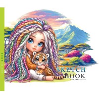 Скетчбук 7БЦ 165x128 мм, 24 аркуші, офсетний папір 100 г/м², чисті аркуші, матова ламінація, дизайн 24352