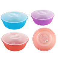 Миска салатна з поділками прозора 4 л з кришкою