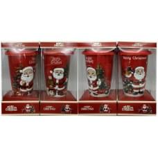 Склянка керам.420мл "Д.Мороз, Ялинка, Сніговик" силікон.кришка ,4в.(10*6)