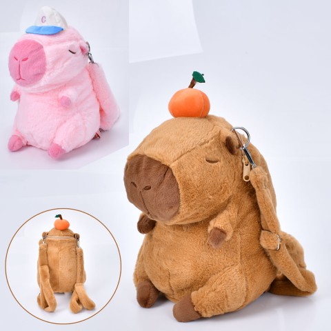 Рюкзак плюшевий Капібара, 30x20x22 см, 1 відділення, застібка-блискавка, YG0057 (В асортименті)