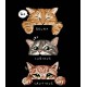 Набір для розпису по номерах Трійка котів, Strateg, на чорному фоні, 30x40 см, FH-16