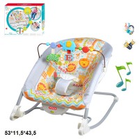 Дитячий шезлонг-гойдалка, 0-18 кг, вібрація, музика, 53x11.5x43.5 см, 68123