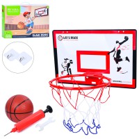 Баскетбольне кільце, пластиковий щит 39.5x26 см, металеве кільце 25 см, сітка, м’яч, насос