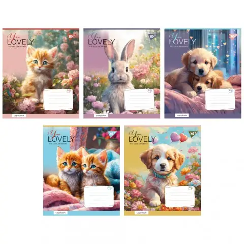 Зошити учнівські 12 аркушів лінія 1B Be cute, 25 шт. в упаковці