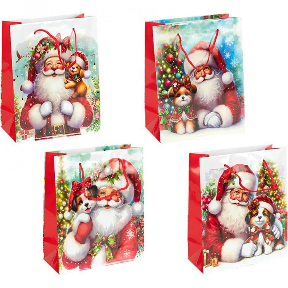 Пакет подарунковий "Новий Рік" 26х32х10см 153-2, ціна за 6 шт. //