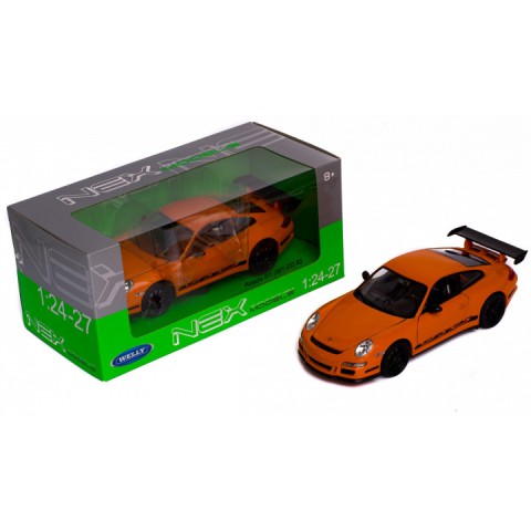 Металева інерційна автомодель Welly Porsche 911 (997) GT3 RS 1:24, відкриваються двері