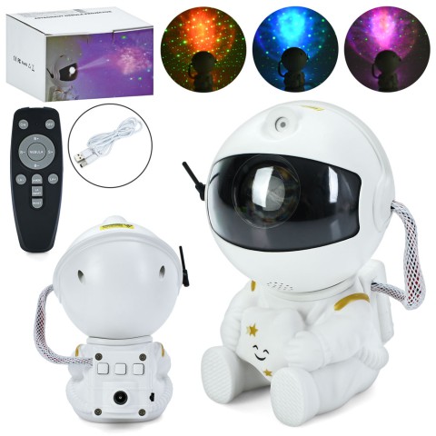 Нічник-проектор "Космонавт" 12 см, магнітна голова, кольорове світло, зоряне небо INT0013