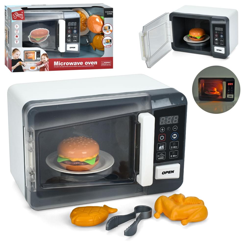 Мікрохвильова піч 23-15-14см, звук, світло, ел.табло, таймер, продукти, фаст-фуд, на бат-ці, в кор-ці, 34-20-16,5см /12/