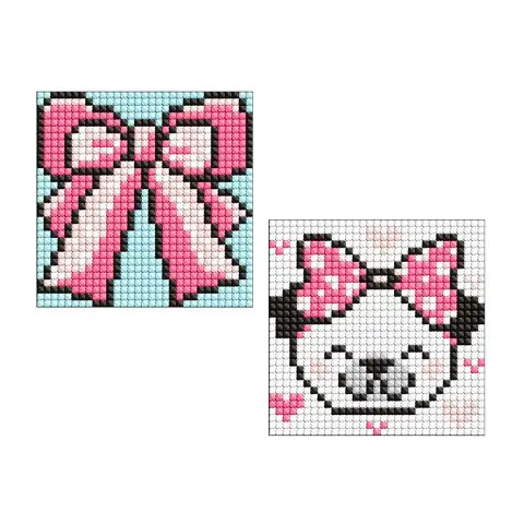 Набір з алмазною мозаїкою на самоклеючій основі для дітей Бантик, 9x9 см, AMS1055