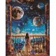 Набір з алмазною мозаїкою Мрійлива ніч Ideyka AMO8077, 40x50 см