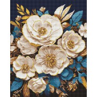 Алмазна мозаїка на підрамнику Біла симфонія з АВ стразами Ideyka 40×50 см AMO7996