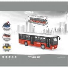 Автобус металопластик, інерція, звук, підсвічування, рухомі елементи, в кор. /96-2/