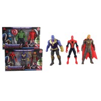Набір героїв 3 герої підсвічування рухомі частини тіла аксесуари (в асортименті) 2163