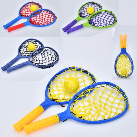 Набір дитячих ракеток MS4381, 2 шт. 39 см, фомовий м’яч 6 см, у сітці (В асортименті)