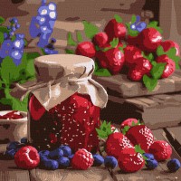 Картина за номерами Малинове варення Ideyka 40×40 см КНО5727