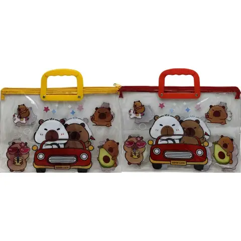 Папка-портфель ПВХ прозора Капібара, 28x39 см, 30 мкм, 33-CB (В асортименті)