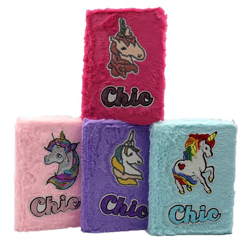 Блокнот пухнастий Єдиноріг, 60 аркушів, лінійка, 70 г/м², 19x13 см (В асортименті)