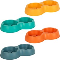 Миска подвійна пластикова 28×14×5 см