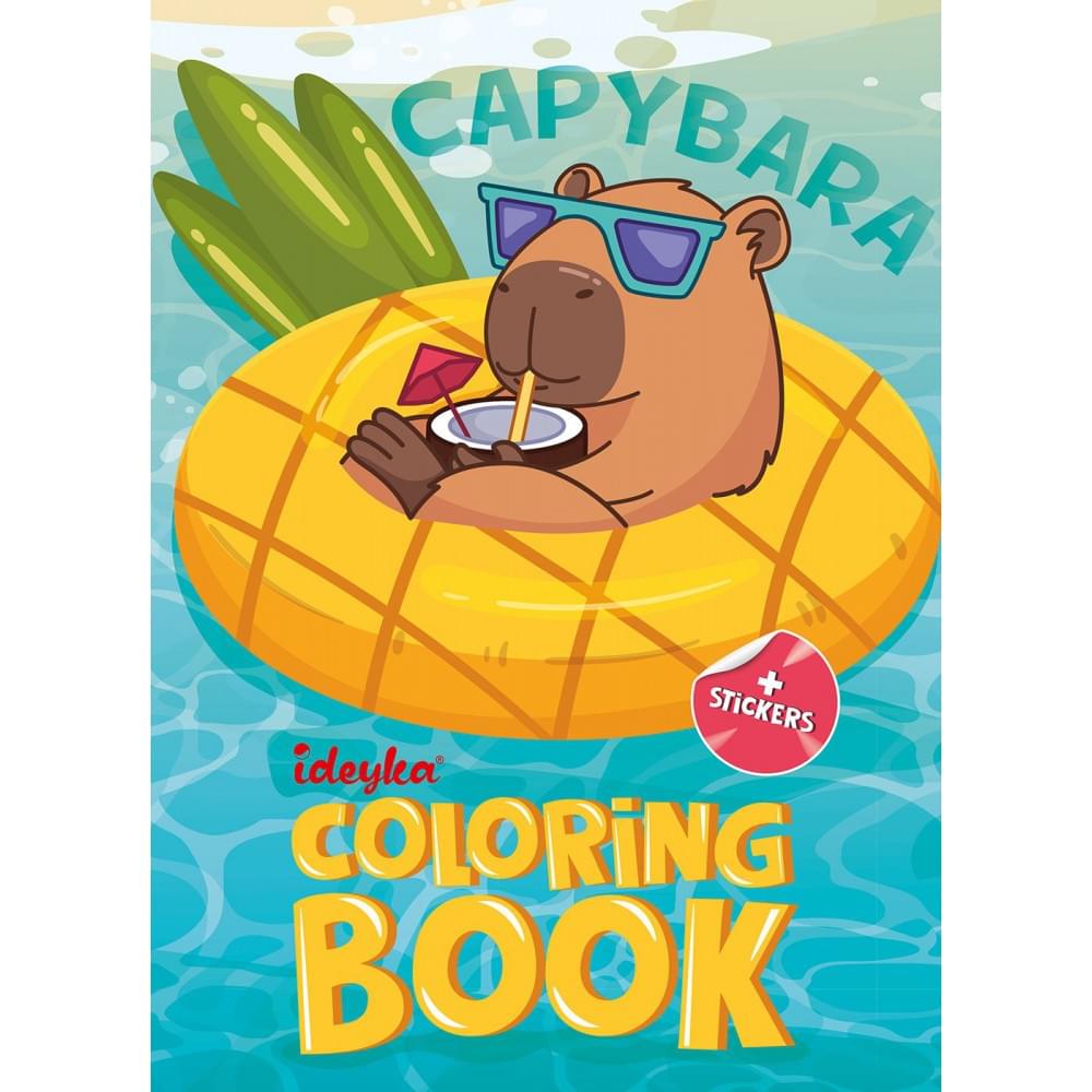 Розмальовка зі стікерами Капібара на канікулах