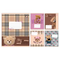 Зошити учнівські 12 аркушів коса лінія Yes You are cute, 25 шт. в упаковці