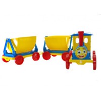 Поїзд-конструктор Doloni-toys, 013118/1, з двома причепами, блакитний