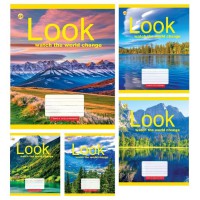 Зошити учнівські 96 аркушів клітинка Тверда 41705 Природа, 10 шт. в упаковці