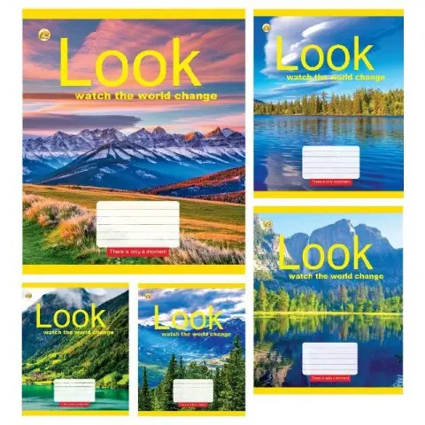 Зошити учнівські 96 аркушів клітинка Тверда 41705 Природа, 10 шт. в упаковці