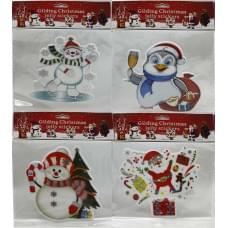 Наклейка гелева "Новорічна" 20*25см,12в.мікс (40*12)