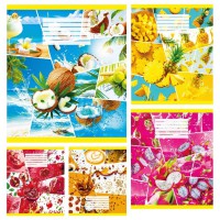 Зошити учнівські 36 аркушів клітинка Тверда Колаж, 20 шт. в упаковці