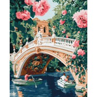Набір для розпису по номерах Міст та квіти, 40x50 см
