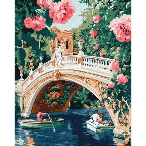Набір для розпису по номерах Міст та квіти, 40x50 см